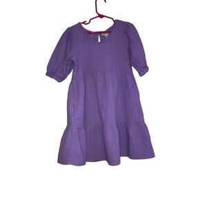 Cat & Jack Lilac Purple Tiered Gauze Dress Size 8 Girls